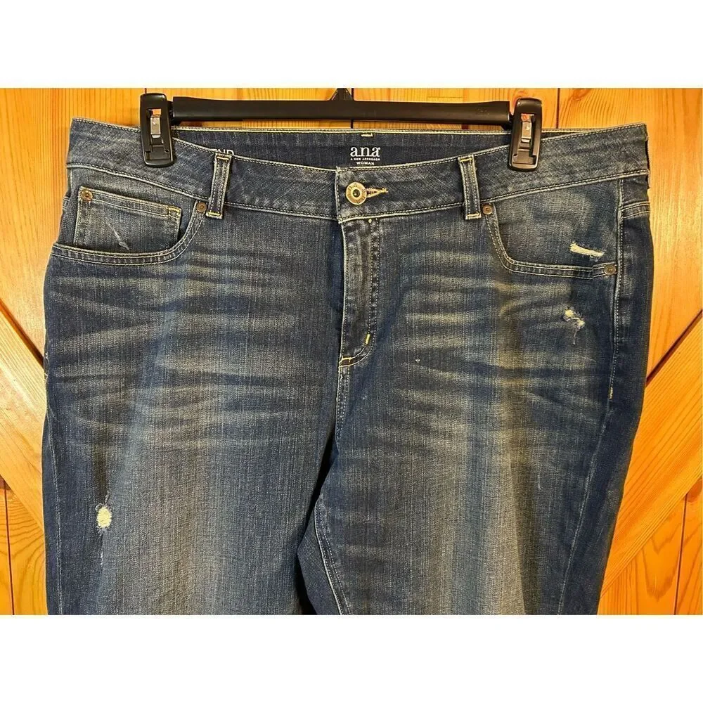 A.N.A. A New Approach Women's Blue Boyfriend Jeans Size 20W (0864)